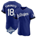 MATTH LA.Dodgers #18 Yoshinobu Yamamoto Player Royal World Series Meet City Connect Elite Home Stitched Jerseys