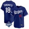 MATTH LA.Dodgers #18 Yoshinobu Yamamoto Player Royal World Series Meet Limited Home Stitched Jerseys