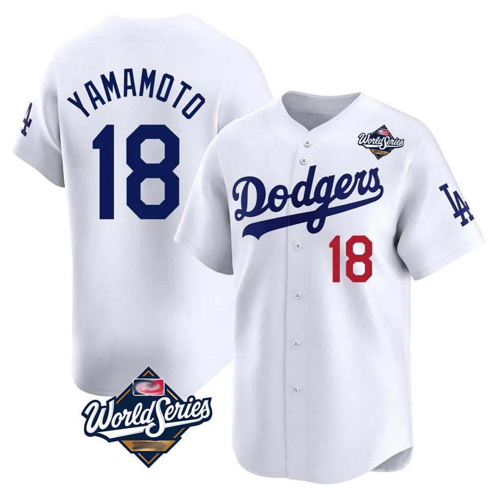 MATTH LA.Dodgers #18 Yoshinobu Yamamoto Player White World Series Limited Home Stitched Jerseys