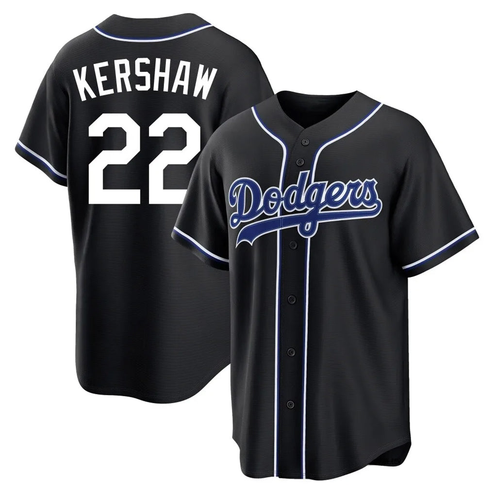 MATTH LA.Dodgers #22 Clayton Kershaw Player Black Carbon Limited Home Stitched Jerseys