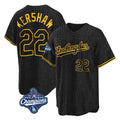 MATTH LA.Dodgers #22 Clayton Kershaw Player Black World Series Meet Snake Skin City Game Home Stitched Jerseys