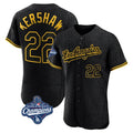 MATTH LA.Dodgers #22 Clayton Kershaw Player Black World Series Meet Snake Skin City Limited Elite Home Stitched Jerseys