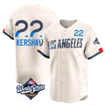 MATTH LA.Dodgers #22 Clayton Kershaw Player Cream World Series City Connect Limited Home Stitched Jerseys