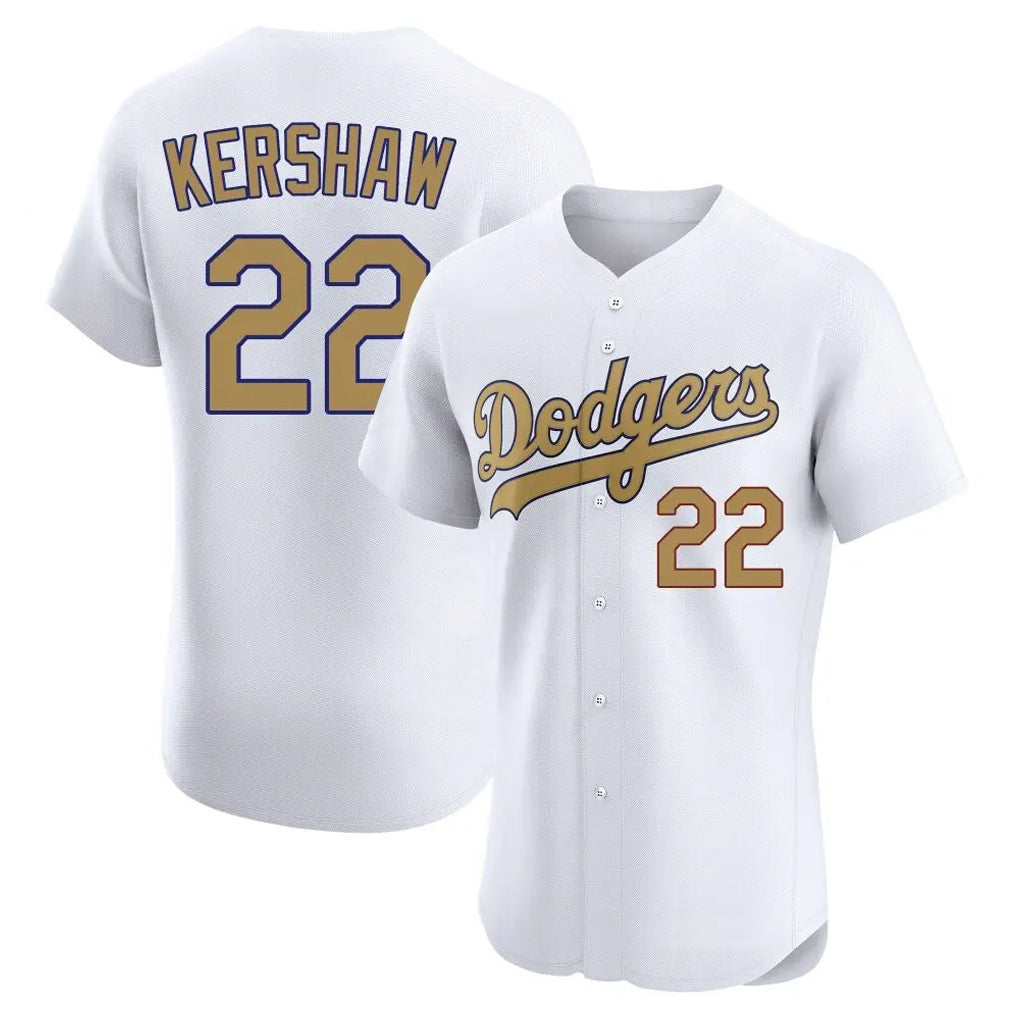 MATTH LA.Dodgers #22 Clayton Kershaw Player Gold Limited Elite Home Stitched Jerseys