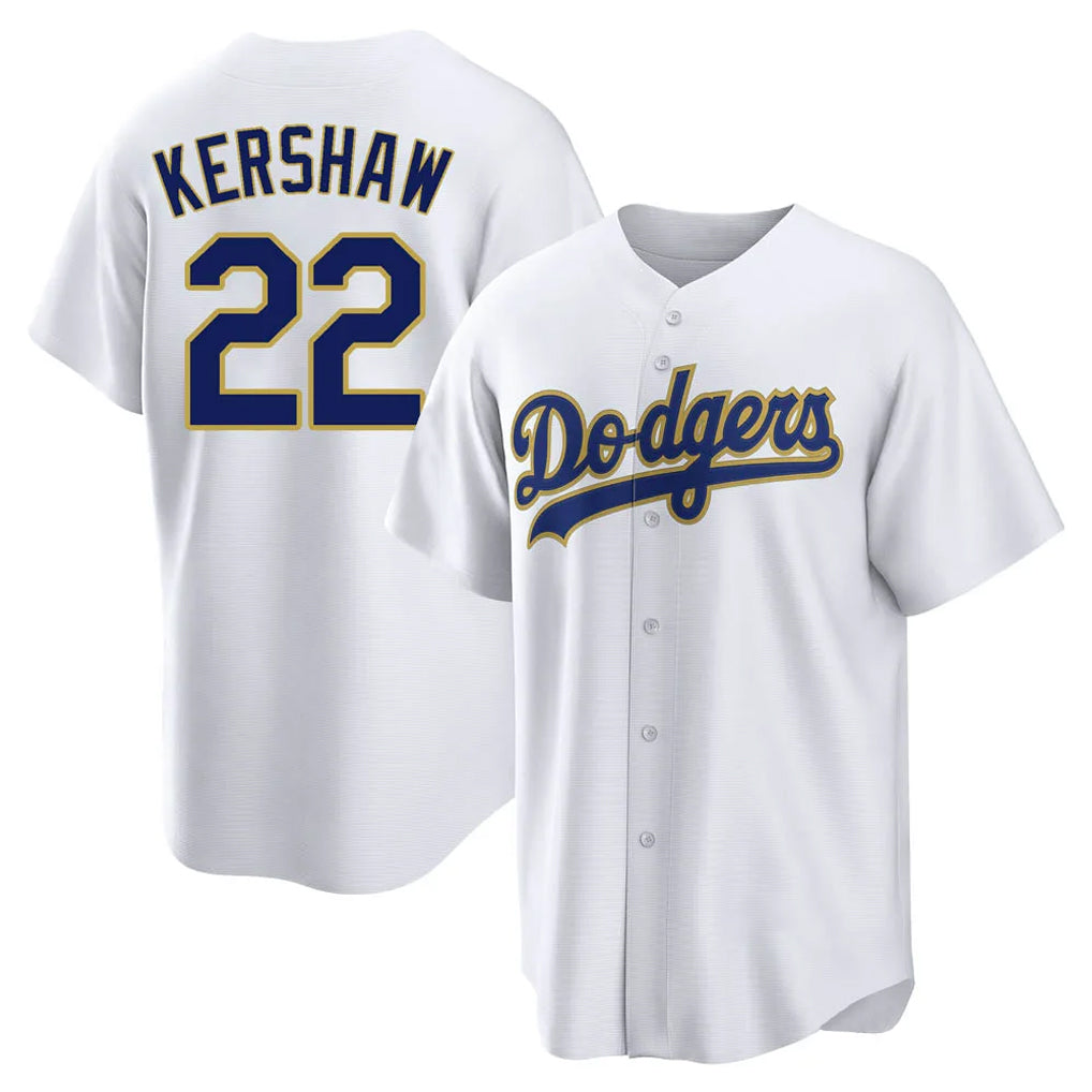 MATTH LA.Dodgers #22 Clayton Kershaw Player Gold White 2026 Collection Stadium Game Stitched Jerseys