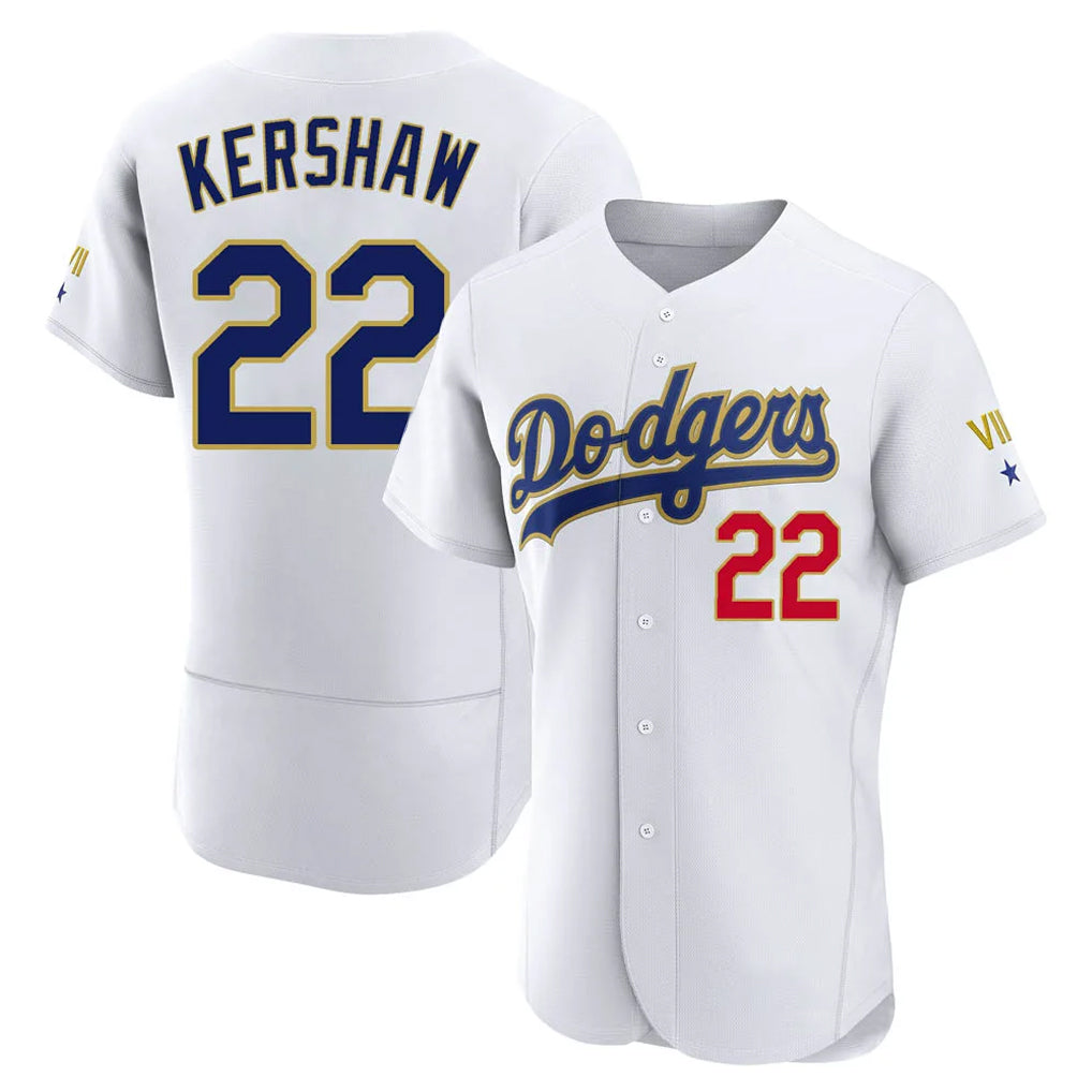 MATTH LA.Dodgers #22 Clayton Kershaw Player Gold White 2026 Collection Stadium Limited Elite Stitched Jerseys