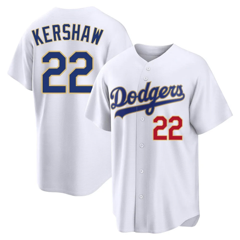 MATTH LA.Dodgers #22 Clayton Kershaw Player Gold White 2026 Collection Stadium Limited Stitched Jerseys