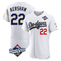 MATTH LA.Dodgers #22 Clayton Kershaw Player Gold White World Series 2026 Collection Stadium Limited Elite Stitched Jerseys