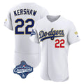 MATTH LA.Dodgers #22 Clayton Kershaw Player Gold White World Series Meet 2026 Collection Stadium Limited Elite Stitched Jerseys