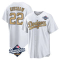MATTH LA.Dodgers #22 Clayton Kershaw Player Gold World Series Collection Game Home Stitched Jerseys