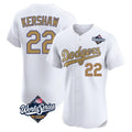 MATTH LA.Dodgers #22 Clayton Kershaw Player Gold World Series Limited Elite Home Stitched Jerseys