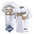 MATTH LA.Dodgers #22 Clayton Kershaw Player Gold World Series Meet Collection Limited Home Stitched Jerseys
