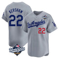 MATTH LA.Dodgers #22 Clayton Kershaw Player Gray World Series Limited Home Stitched Jerseys