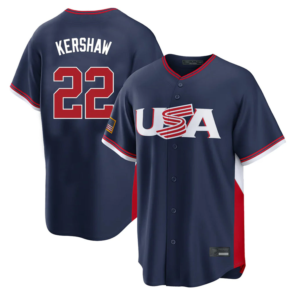 MATTH LA.Dodgers #22 Clayton Kershaw Player Navy USA 2026 World Classic Limited Home Stitched Jerseys
