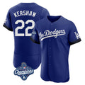 MATTH LA.Dodgers #22 Clayton Kershaw Player Royal World Series Meet City Connect Elite Home Stitched Jerseys