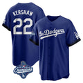 MATTH LA.Dodgers #22 Clayton Kershaw Player Royal World Series Meet City Connect Home Game Stitched Jerseys