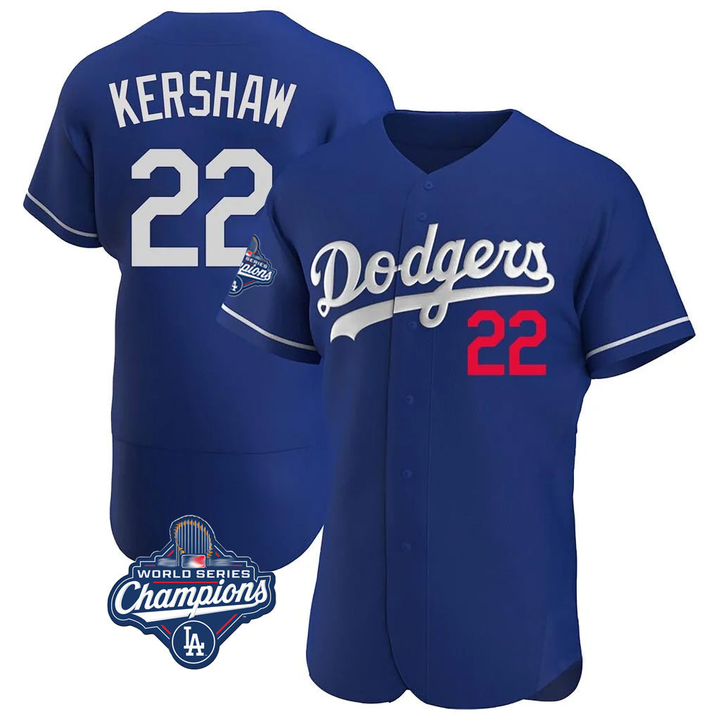 MATTH LA.Dodgers #22 Clayton Kershaw Player Royal World Series Meet Limited Elite Home Stitched Jerseys