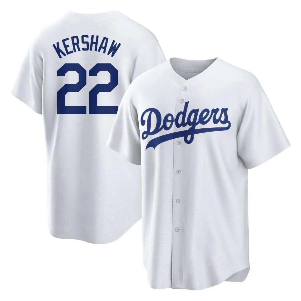 MATTH LA.Dodgers #22 Clayton Kershaw Player White Game Home Stitched Jerseys