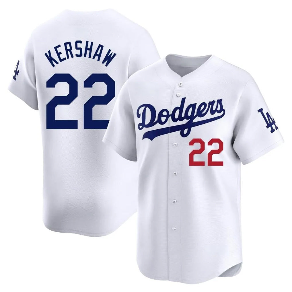 MATTH LA.Dodgers #22 Clayton Kershaw Player White Limited Home Stitched Jerseys