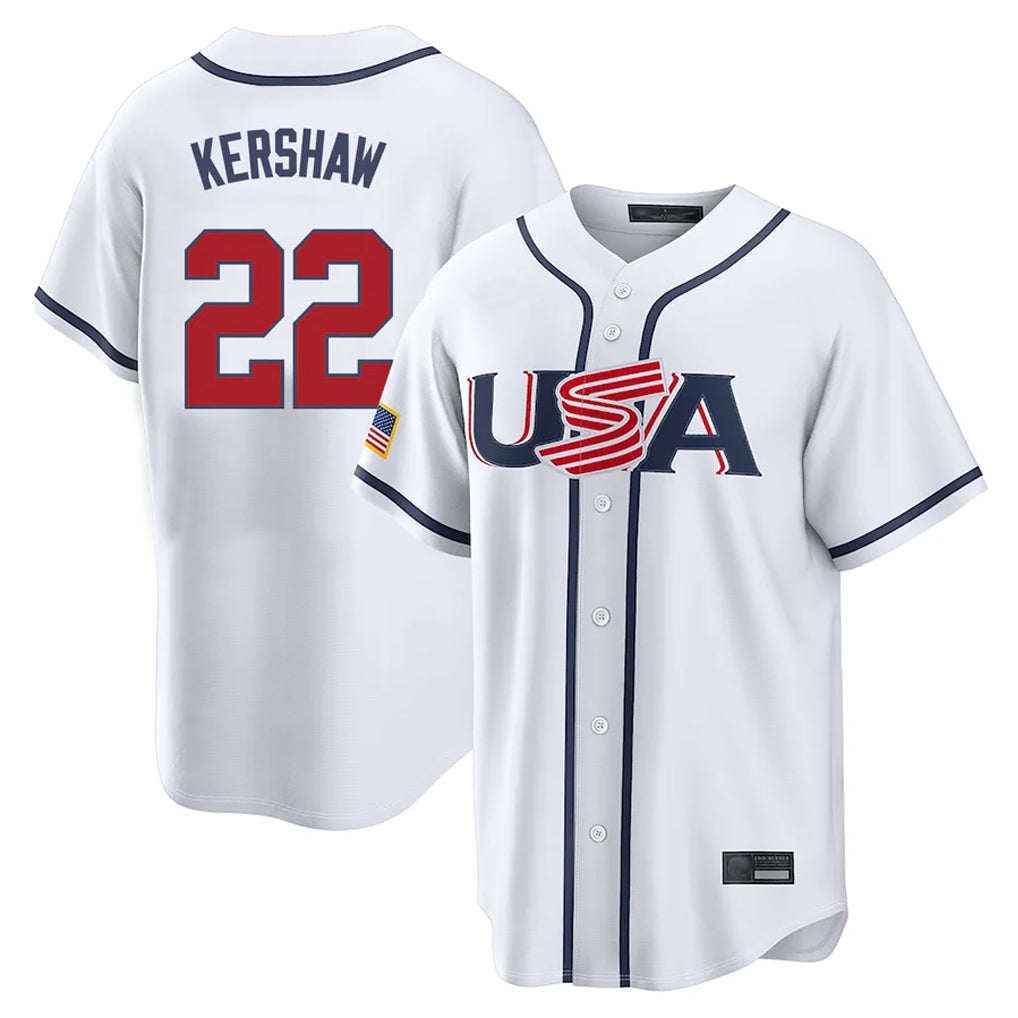 MATTH LA.Dodgers #22 Clayton Kershaw Player White USA 2026 World Classic Limited Home Stitched Jerseys
