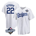 MATTH LA.Dodgers #22 Clayton Kershaw Player White World Series Game Home Stitched Jerseys