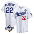 MATTH LA.Dodgers #22 Clayton Kershaw Player White World Series Home Game Stitched Jerseys
