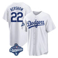 MATTH LA.Dodgers #22 Clayton Kershaw Player White World Series Meet Game Home Stitched Jerseys