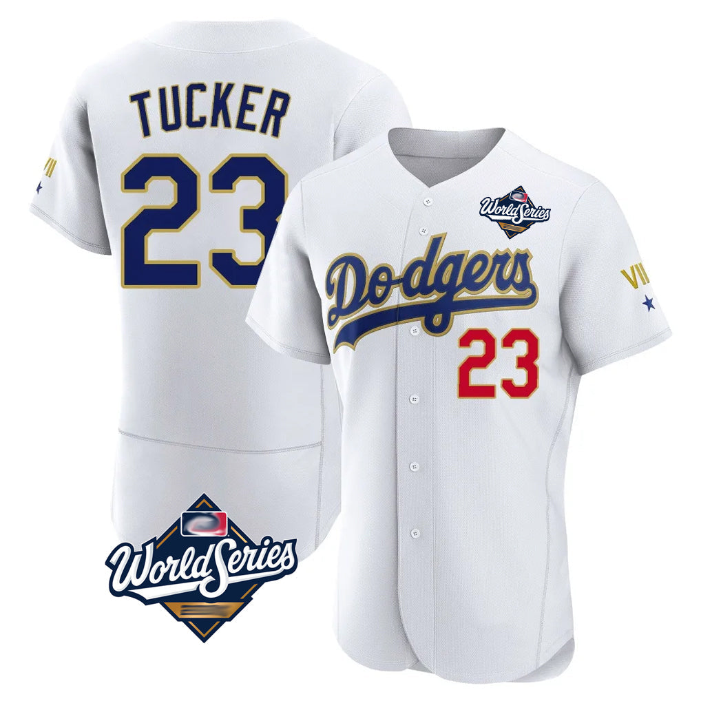 MATTH LA.Dodgers #23 Kyle Tucker Player Gold White World Series 2026 Collection Stadium Limited Elite Stitched Jerseys