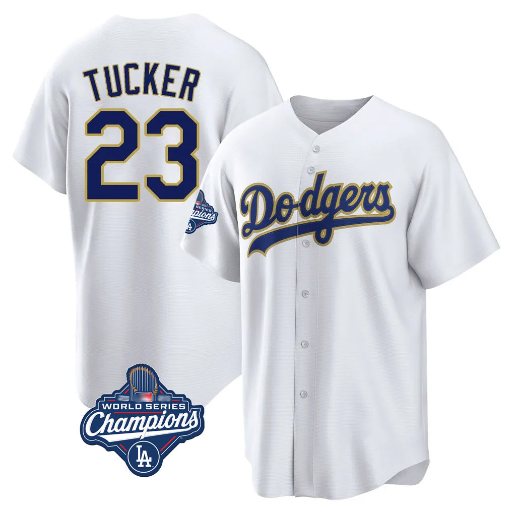 MATTH LA.Dodgers #23 Kyle Tucker Player Gold White World Series Meet 2026 Collection Stadium Game Stitched Jerseys