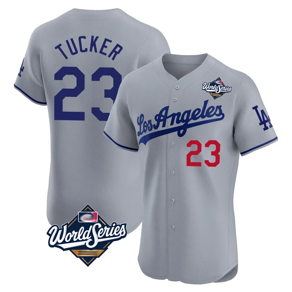 MATTH LA.Dodgers #23 Kyle Tucker Player Gray World Series Limited Elite Home Stitched Jerseys