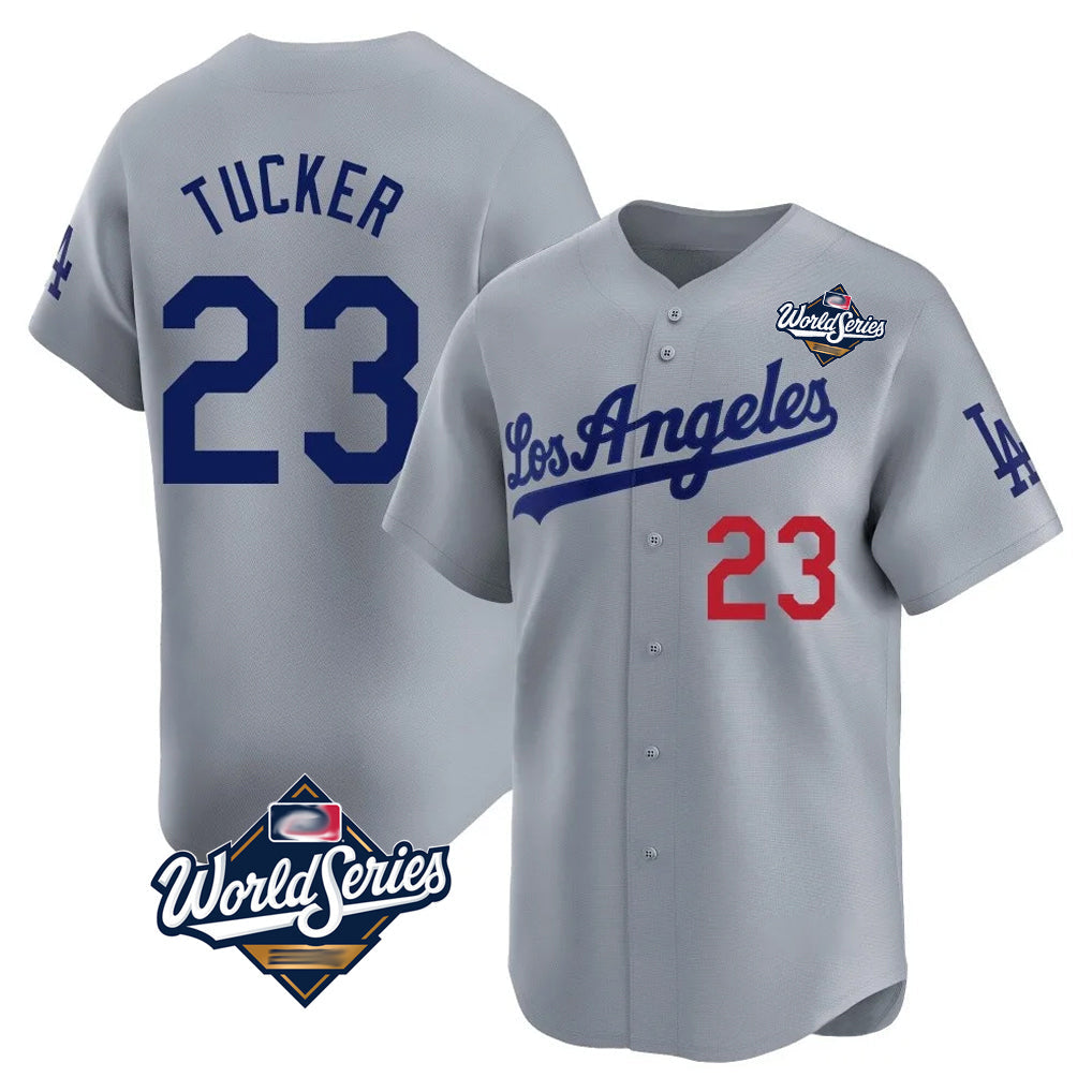 MATTH LA.Dodgers #23 Kyle Tucker Player Gray World Series Limited Home Stitched Jerseys