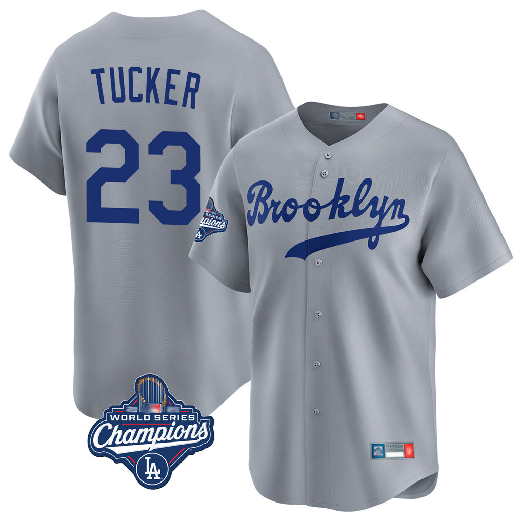 MATTH LA.Dodgers #23 Kyle Tucker Player Gray World Series Meet Game Limited Home Stitched Jerseys