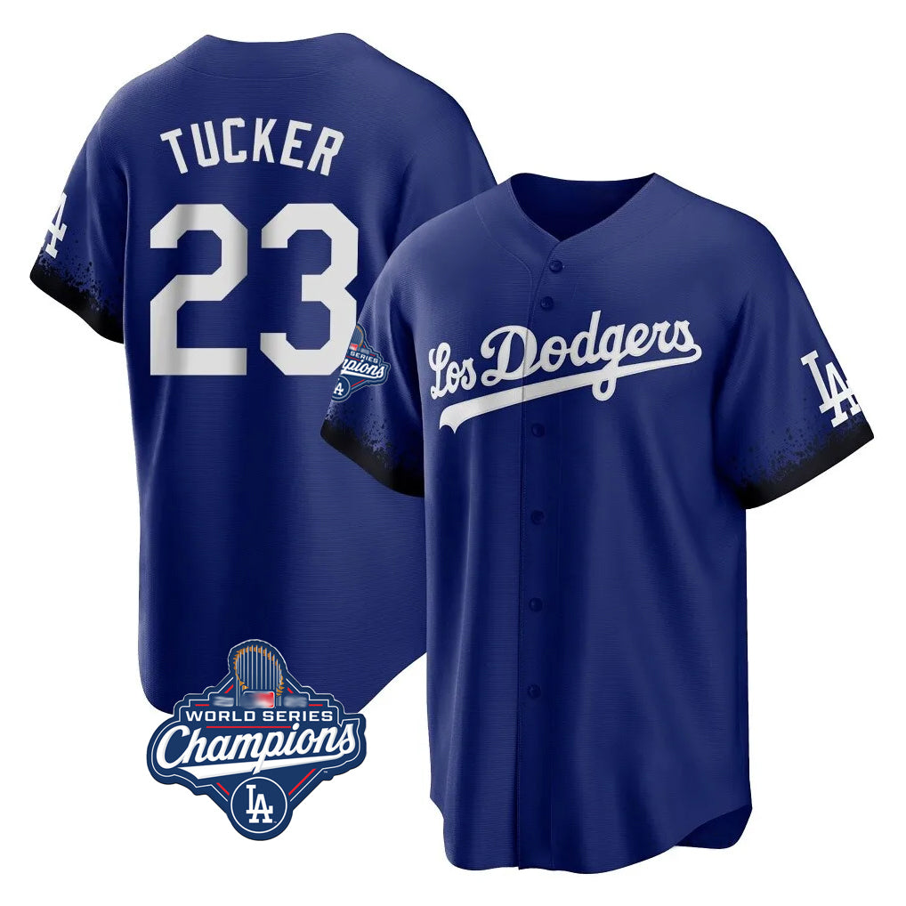 MATTH LA.Dodgers #23 Kyle Tucker Player Royal World Series Meet City Connect Home Game Stitched Jerseys