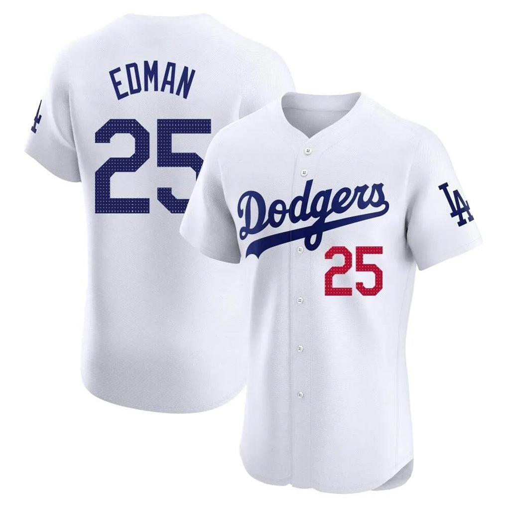 MATTH LA.Dodgers #25 Tommy Edman Player Gold White Limited Elite Home Stitched Jerseys