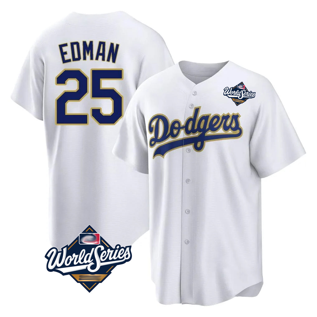 MATTH LA.Dodgers #25 Tommy Edman Player Gold White World Series 2026 Collection Stadium Game Stitched Jerseys