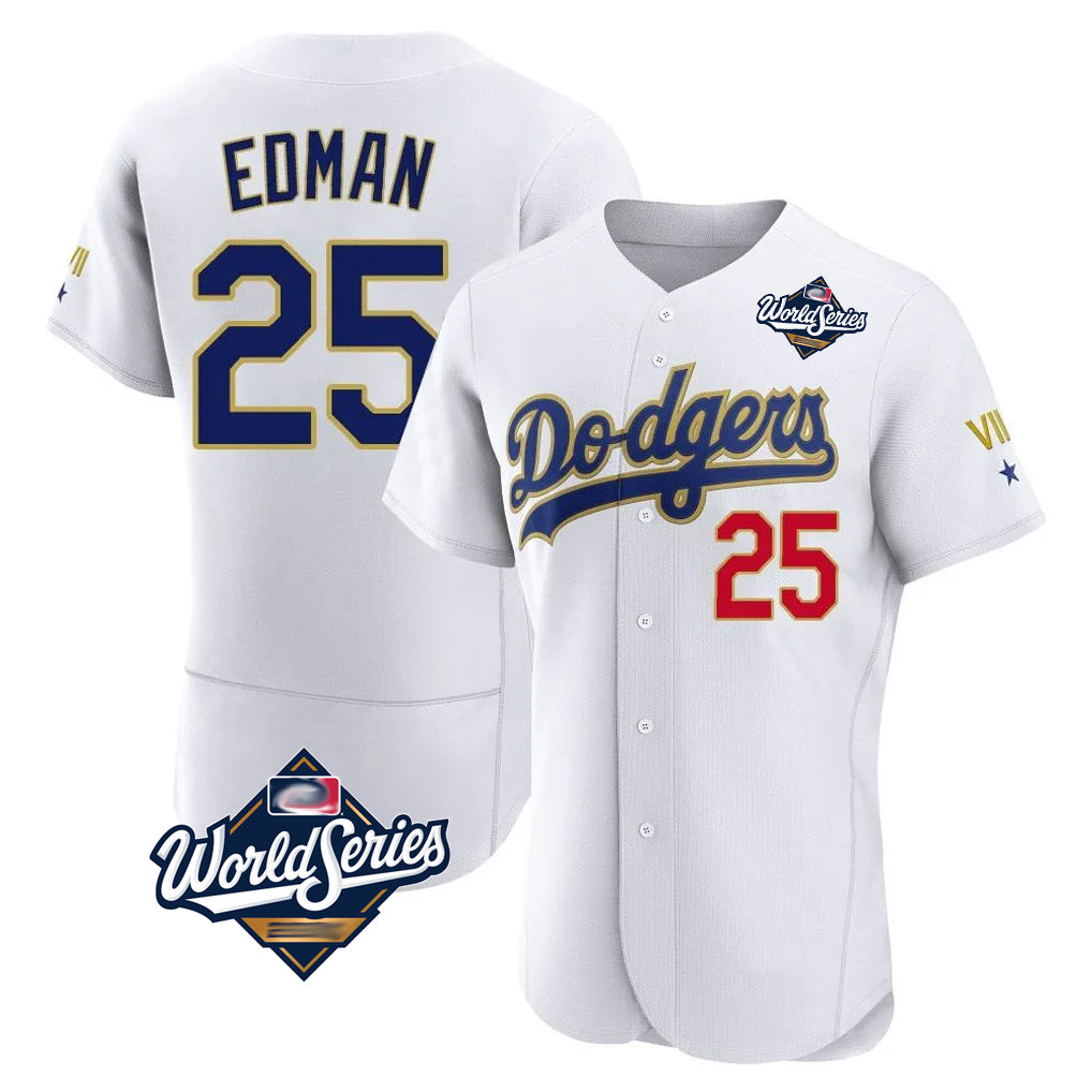 MATTH LA.Dodgers #25 Tommy Edman Player Gold White World Series 2026 Collection Stadium Limited Elite Stitched Jerseys