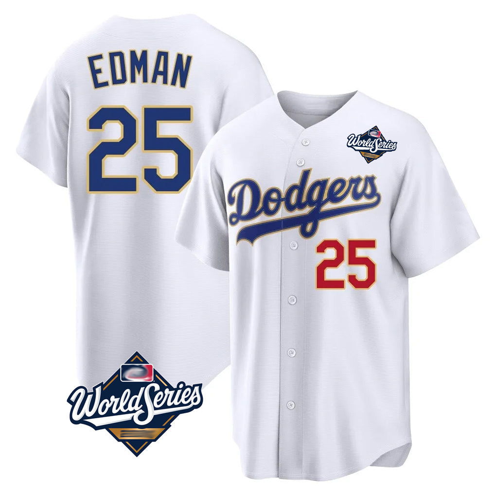 MATTH LA.Dodgers #25 Tommy Edman Player Gold White World Series 2026 Collection Stadium Limited Stitched Jerseys