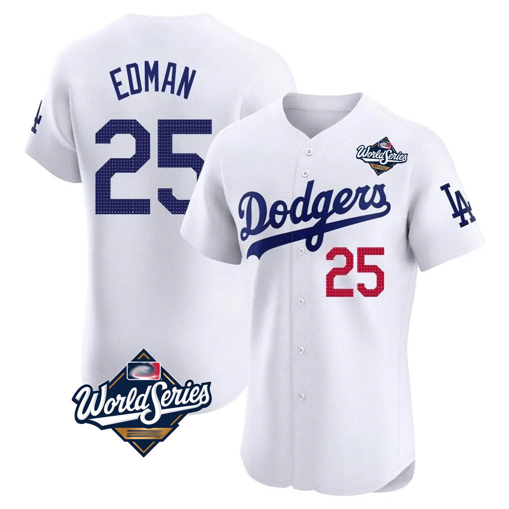 MATTH LA.Dodgers #25 Tommy Edman Player Gold White World Series Limited Elite Home Stitched Jerseys