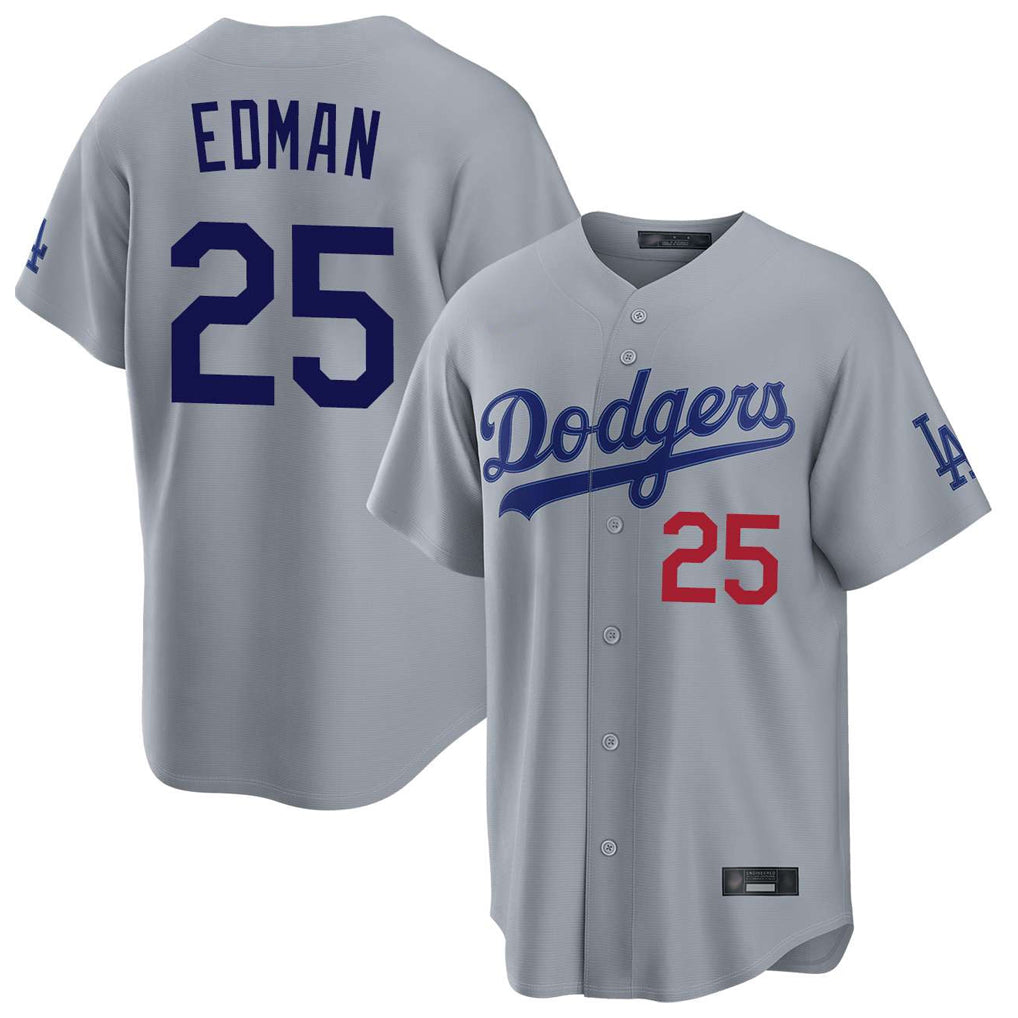 MATTH LA.Dodgers #25 Tommy Edman Player Gray Game Limited Home Stitched Jerseys