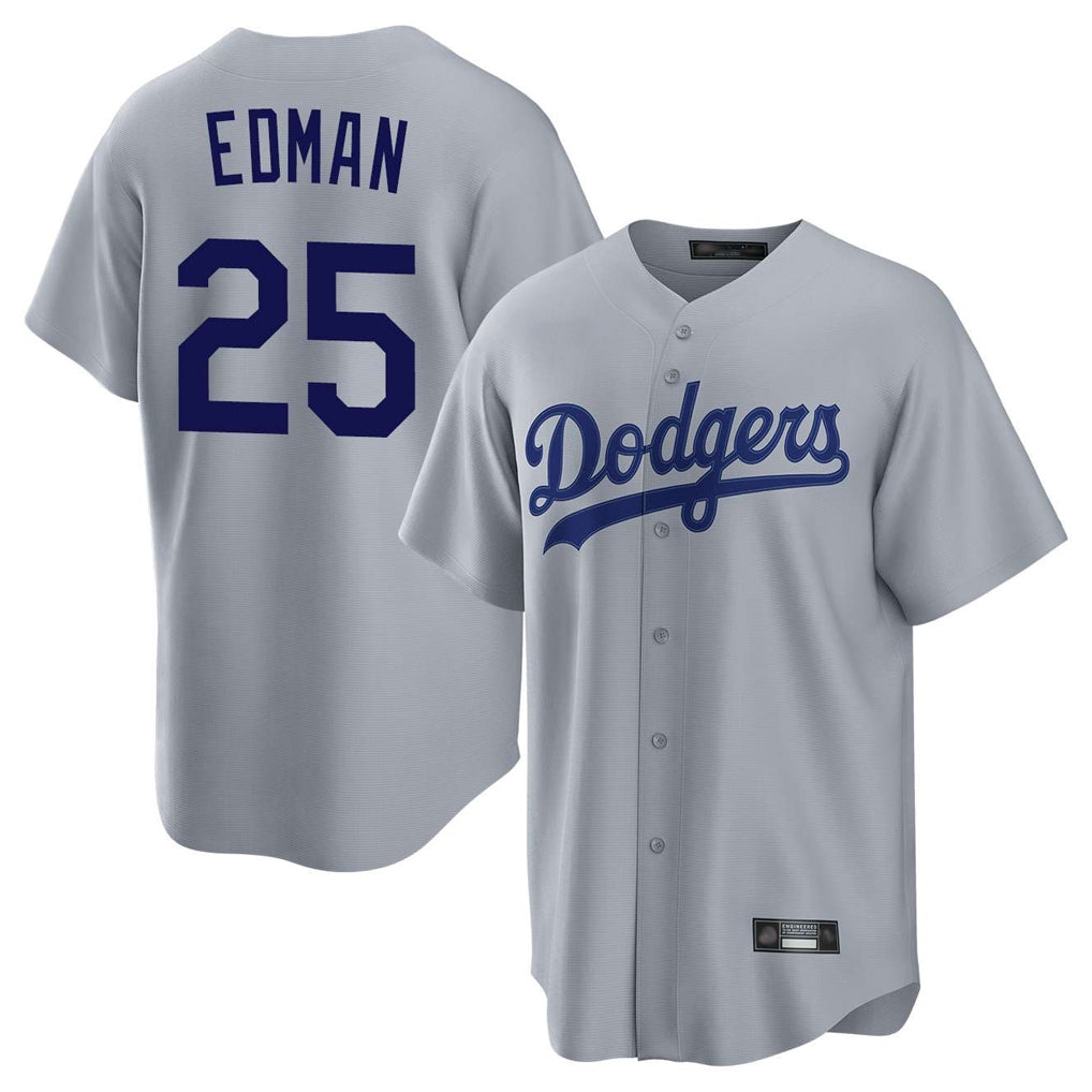 MATTH LA.Dodgers #25 Tommy Edman Player Gray Game Stitched Jerseys