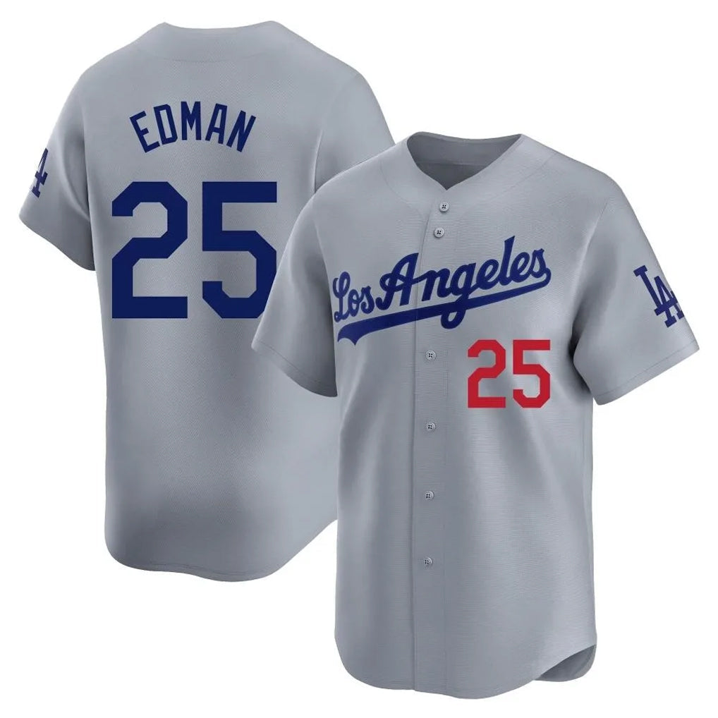 MATTH LA.Dodgers #25 Tommy Edman Player Gray Limited Home Stitched Jerseys