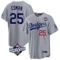 MATTH LA.Dodgers #25 Tommy Edman Player Gray World Series Game Home Stitched Jerseys