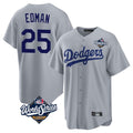 MATTH LA.Dodgers #25 Tommy Edman Player Gray World Series Game Stitched Jerseys