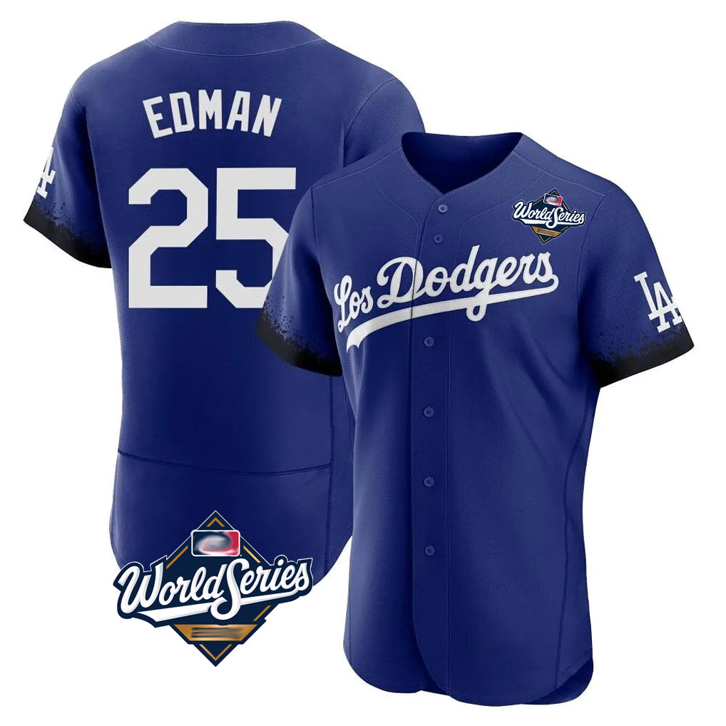 MATTH LA.Dodgers #25 Tommy Edman Player Royal World Series City Connect Elite Home Stitched Jerseys