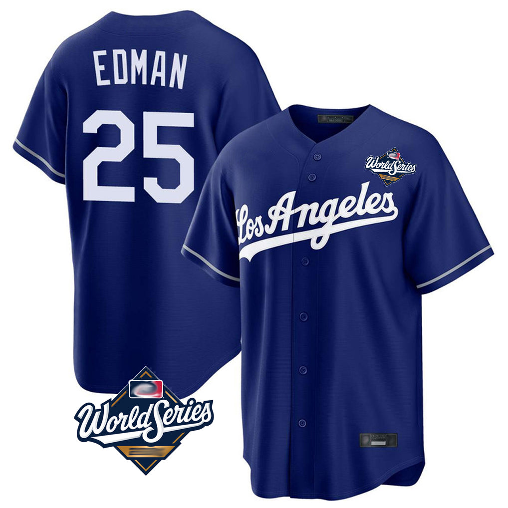 MATTH LA.Dodgers #25 Tommy Edman Player Royal World Series Game Stitched Jerseys