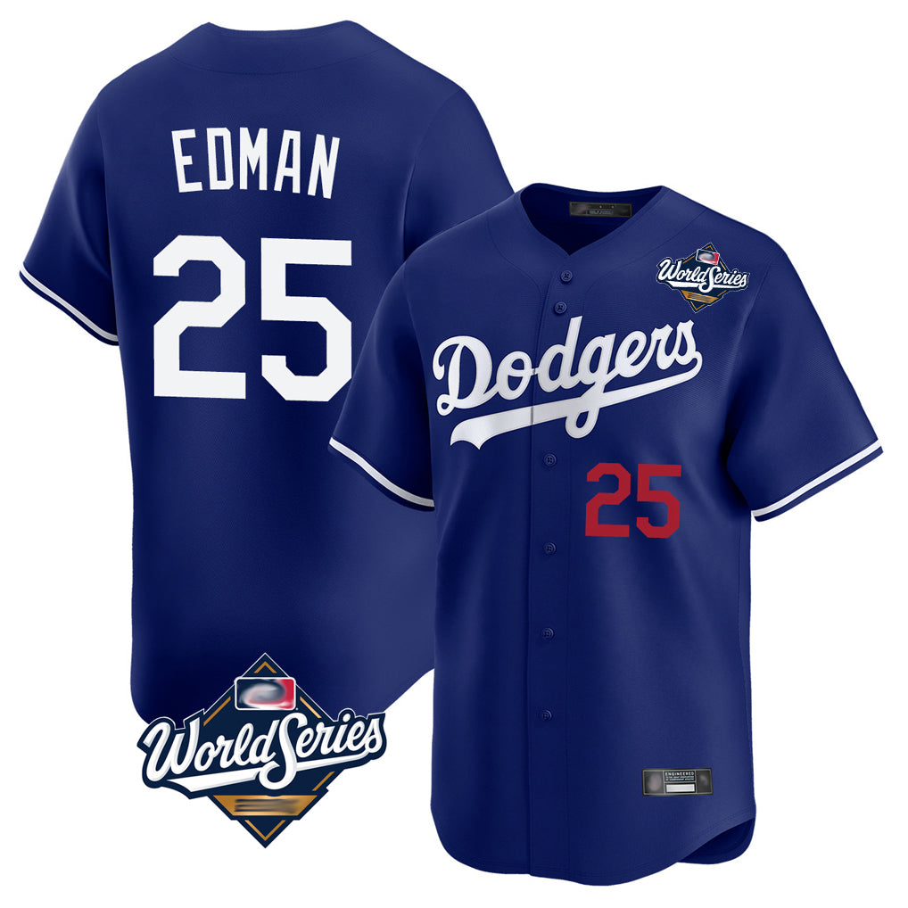 MATTH LA.Dodgers #25 Tommy Edman Player Royal World Series Limited Home Stitched Jerseys