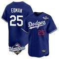 MATTH LA.Dodgers #25 Tommy Edman Player Royal World Series Limited Home Stitched Jerseys