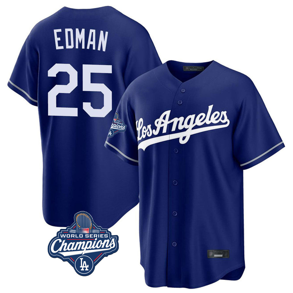 MATTH LA.Dodgers #25 Tommy Edman Player Royal World Series Meet Game Stitched Jerseys