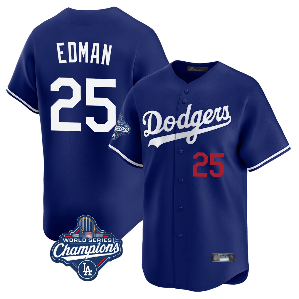 MATTH LA.Dodgers #25 Tommy Edman Player Royal World Series Meet Limited Home Stitched Jerseys