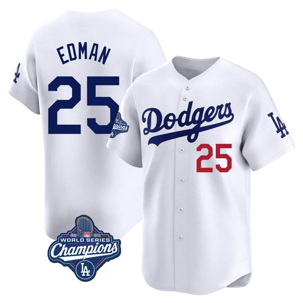 MATTH LA.Dodgers #25 Tommy Edman Player White World Series Meet Limited Home Stitched Jerseys